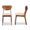 Baxton Studio Damara Mid-Century Modern Sand Fabric and Walnut Brown Finished Wood 2-Piece Dining Chair Set 183-11646-Zoro - alternate 2